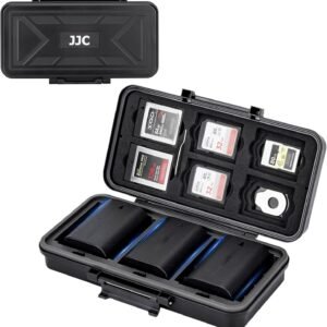 JJC Multi-Function Camera Battery Memory Card Storage Case for 6 SD Card,6 CFexpress Type-B/XQD Cards,5 CFexpress Type-A Cards,8 AA Batteries,3 Camera Batteries Holder Box for LP-E6 NP-FZ100 NPW235
