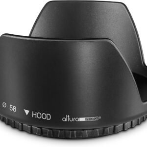 Altura Photo 58MM Tulip Flower Lens Hood for Canon EOS 77D 80D 90D Rebel T8i T7 T7i T6i T6s T6 SL2 SL3 DSLR Cameras with Canon EF-S 18-55mm f/3.5-5.6 is Lens and Select Nikon Lenses