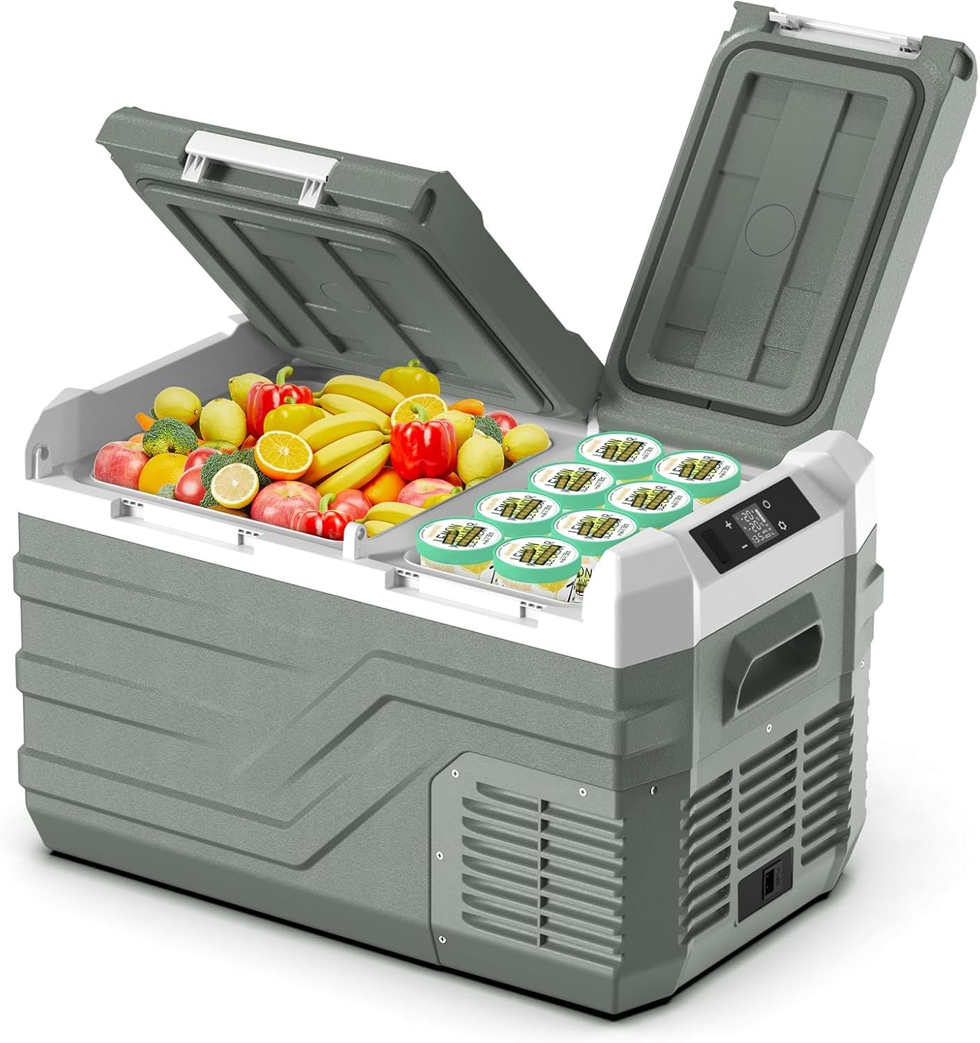 Alpicool 12 Volt Refrigerator Portable Refrigerator for Car 25 Quarts Car Fridge Portable 12V Dual Zone Fridge Freezer 12/24V 110~240 Volt AC for Truck RV Camper SUV Electric Cooler for Camping - Image 2