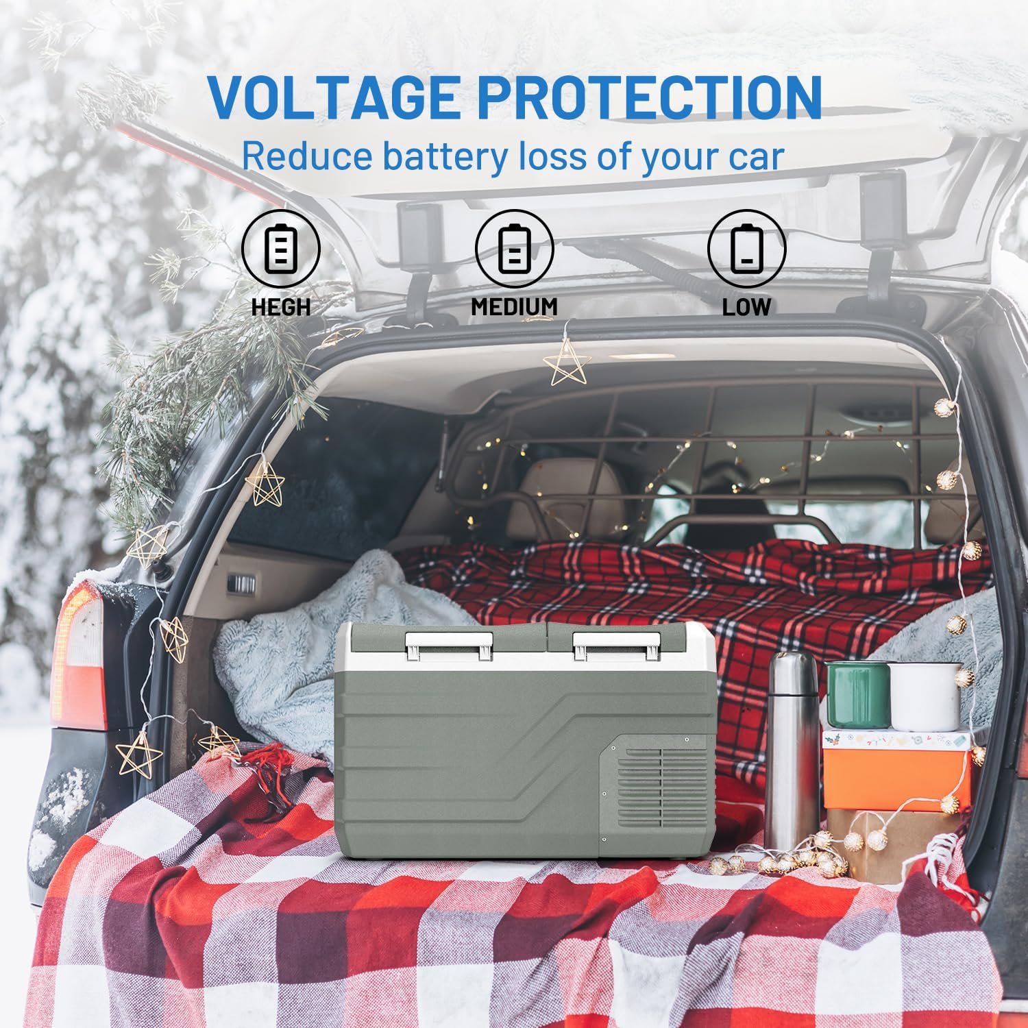 Alpicool 12 Volt Refrigerator Portable Refrigerator for Car 25 Quarts Car Fridge Portable 12V Dual Zone Fridge Freezer 12/24V 110~240 Volt AC for Truck RV Camper SUV Electric Cooler for Camping - Image 6
