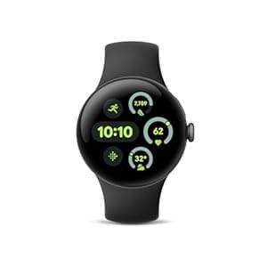 Google Pixel Watch 3 (41mm) Latest Model – Android Smartwatch, Heart Rate Tracking, Fitbit Advanced Running, Fitness Insights, 24-Hour Battery – Matte Black Aluminum Case – Obsidian Band – Wi-Fi