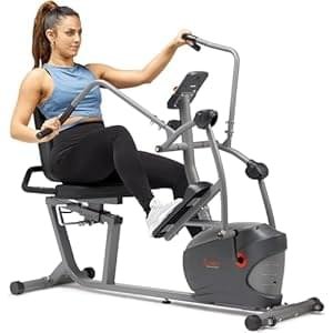 Sunny Health & Fitness Compact Performance Recumbent Bike w/Dual Motion Arm/Leg Exercisers for Senior Home Training w/Quick Adjust Seat & Optional Exclusive Free SunnyFit App Bluetooth Connectivity