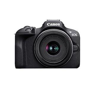 Canon EOS R100 Mirrorless Camera RF-S18-45mm F4.5-6.3 is STM Lens Kit, 24.1 Megapixel CMOS (APS-C) Sensor, 4K Video, RF Mount, Black
