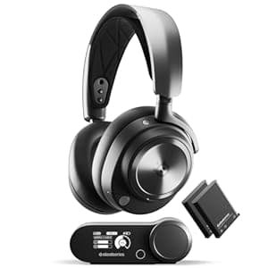SteelSeries Arctis Nova Pro Wireless Multi-System Gaming Headset – Premium Hi-Fi Drivers – Active Noise Cancellation – Infinity Power System – Stealth Retractable Mic – PC, PS5/PS4, Switch, Mobile