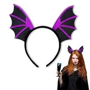 Halloween Headband Party Decorations for Girls, Halloween Hair Accessories Cute Purple Bat Hair Hoop Hallowen Headbands for Women Girls Makeup Costume Decoration Party Photo Props