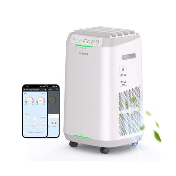 Nuwave OxyPure ZERO Air Purifier for Home Large Rooms Up to 2,002 Sq Ft 100% Particle Removal to 0.1 Micron, Dual 4-Stage Filtration, Adjustable Airflow, Smart Air Cleaner Washable & Reusable Filter