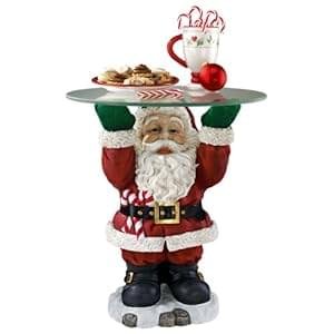 Christmas Decorations – Santa Claus Glass Topped Holiday Decor Side Table