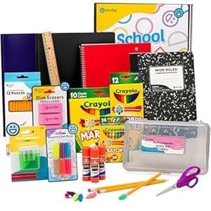 Enday Back to School Supplies Kit – Grades K-5, 83 Piece Back to School Supplies Kit, Kindergarten School Supplies Kids for Girls & Boys
